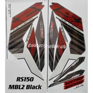 RS150 Custom Batman Special Edition ( 56 ) Body Cover Stripe Sticker - MBL2 Black / Red / Black / Wh