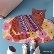 Dreamerhouse Cartoon Cat Door Mat Entry Door Mat Entry Door Outdoor Foot Mat Anti-slip Carpet 0H9A M