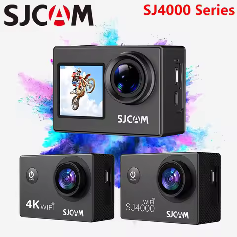 SJCAM SJ4000 Kids Action Camera,WIFI AIR Dual Screen 4K Cam,Square Box Action Camera,Supports 30M Wa
