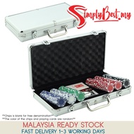 SIMPLYBEST 300 Chips Poker Game Set With Aluminum Case Poker Card Casino Games Poker Chips