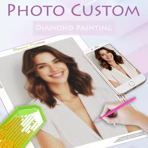 RUOPOTY Photo Custom 5D DIY Diamond Art Painting Crafts Kit Full Round Diamond Customized Personal P