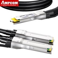 AMPCOM QSFP-DD PAM4 400G ถึง2X200G สายต่อพ่วงโดยตรงแบบพาสซีฟสายทองแดงสองชั้น DAC 400G ถึง2X200G สำหร