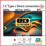 [Ready stock]14 ”portable monitor 1.2K 60Hz HDMI PS4/5/Xbox/Switch/PC laptop gaming IPS BOE screen
