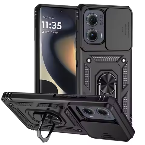 Slide Lens Case For Motorola Edge 2024 Cover Moto Edge 2024 Coque Fundas Military Grade Magnet Holde