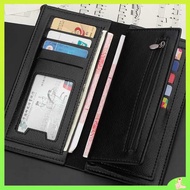 beg dompet lelaki dompet lelaki kulit original Ultra thin long wallet for men and women, long Japanese and Korean trendsetters, personalized couple style, youth three fold soft leather change clip