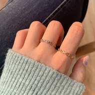 【Miss Can't Miss】J054 Thin Chain Ring Pig Nose Ring Adjustable Couple Ring