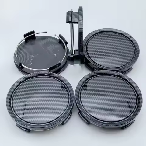 4pcs ABS 74mm ( 69mm I.D) Carbon Fibre Car Wheel Center Caps Rim Hubcaps Centre Cover Wheels Hub Lid