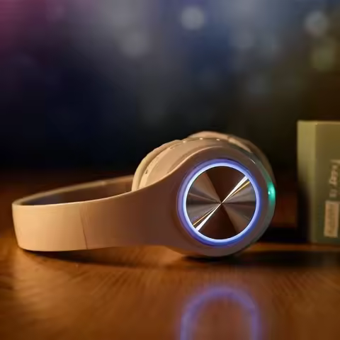 Bluetooth Headphones RGB Lighting Noise Cancellation Foldable Headsets Over Ear Stereo HIFI Sports H