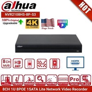 全新🌟香港行貨💫Dahua大華 NVR2108HS-8P-S3 8 Channel Compact 1U 1HDD 8PoE NVR 🏢工商/戶外/倉庫/零售店 ✅香港行貨 24個月保養 🔝P2P手機