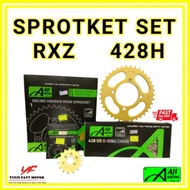 AJI RACING SPROCKET SET 428H LC135 Y125Z RXZ Y110 Y15 4 LUBANG  RANTAI HEAVY DUTY ORING REGINA URBAN
