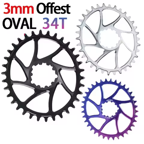 PASS QUEST Chainring 34 teeth mtb oval dish 32 34T 36 Narrow Wide 3mm Offset monoplate For Sram xx x