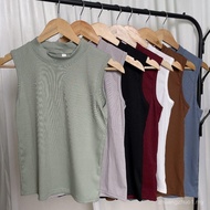 Korean Women Sleeveless Singlet Inner Crop Top Shirt Thread Singlet Camisole female Tight-fitting Si