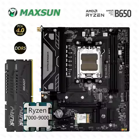 Maxsun B650M Motherboard Set With Ryzen 7000-9000 AM5 Socket Support DDR5 Dual Channel Onboard WIFI 