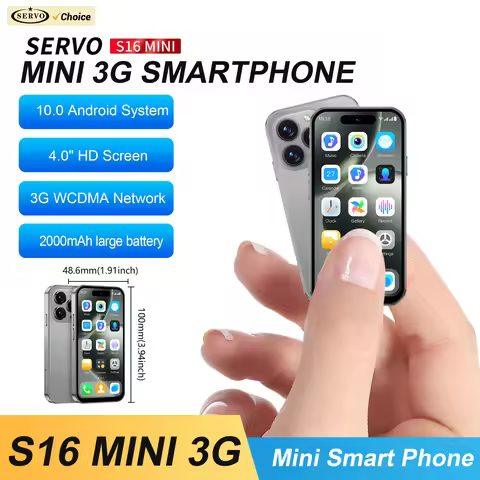 SERVO S16 MINI Card Smartphone 3G WCDMA Android 10.0 OS 2GB+16GB Play Store WiFi Face Unlock 4.0" Sc