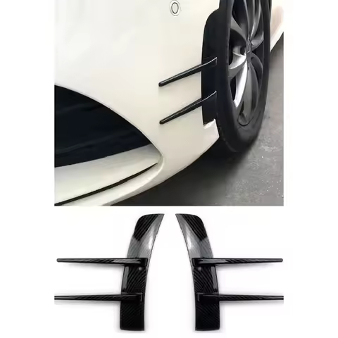 2pcs Front Bumper Vent Sticker Car'S Door Side Modification 23cm/9.06inc Model Duck Type Splitter A 