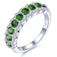 Lohaspie trang sức nhẫn bạc Sterling 925 màu trơn Nhẫn Garnet Đá Opal tự nhiên Nhẫn bạc 925 Nhẫn đín