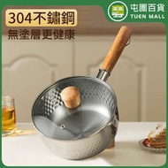 屯團百貨 - 日式不鏽鋼平底鍋 加厚雪平鍋 無塗層寶寶輔食奶鍋 面鍋 連玻璃蓋 （18cm） [平行進口]