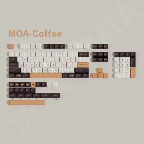 MOA Coffee PBT Keycaps Dye-Sub 7u Space Bars Big Set Key Caps For Mechanical Gaming Keyboard MX Swit
