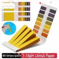 WINTE 80 Strips/pack Professional PH Test Strips, Indicator Paper Acidic Alkaline Litmus Tester Pape