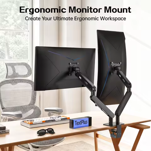 AOC AM420 Premium Aluminum Dual Arm Adjustable Monitor Mount Universal Monitor Stand for 17–34 Inch 