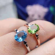 Adjustable Crystal Ring Design935Peridot Style Rich Color Gemstone Ring Wholesale Silver Natural Gem