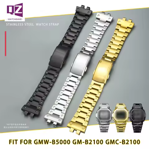 Solid Stainless Steel Watchband for Casio G-Shock GMW-B5000 GM-B2100 GMB2100 GMC-B2100 MRG-B2100D - 