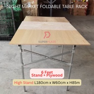 6 Feet High Stand With Plywood Night Market Foldable Table Rack Market Folding Table Stand Rack