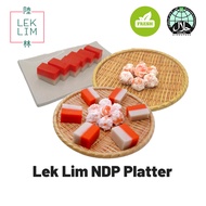 Lek Lim Fresh National Day Kueh Platter 18 Red Ondeh &amp; 12 Red-White Kueh Lapis