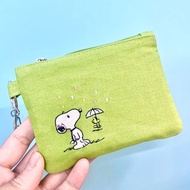 snoopy 史努比 亞麻 棉帆布刺繡 鑰匙包 耳機包 悠遊卡包 口紅包