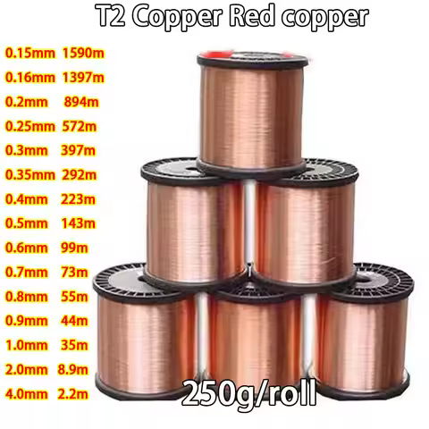 250g OD 0.15/0.4/0.5/0.6/0.7/0.8/1/1.2/1.5/1.8/2/3/4 mm Copper line T2 Copper Red copper Line Bare W