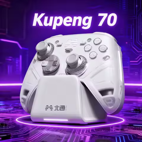 BEITONG KP70 Wireless Controller Haptic Feedback Gamepad for PC/NS/iOS/Steam, Dual Auto-Sense Trigge