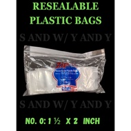 Resealable Bags, 100's, 0 to 3