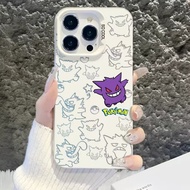 Pokemon Gengar and Snorlax For iPhone 17Promax 17 White Silvre Phone Cover 16Pro 13 Shockproof Carto