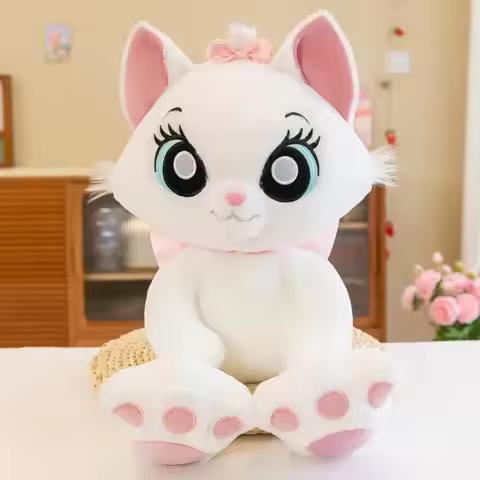 Disney cartoon Marie Stitch Cat Plush Toys Disney cute Soft Stuffed Dolls Animal Pillow For Kids Gif