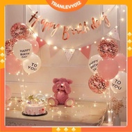 Birthday decoration balloon set with 7-branch pillar