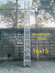 บันไดสไลด์ 15x15ฟุต (28ขั้น) พาด-เลื่อน 2 ตอน Newcon เลื่อนสุดยาว 8.40 ม.หน้ากว้าง 38 cm น้ำหนัก 21.60 กิโล หนา 2 มม. รับนน.ได้ถึง 150 กก. (ส่งฟ