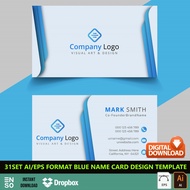 31-Set Ai/EPS Blue Name Card Template Design Files | Editable Adobe Illustrator Digital Design Files
