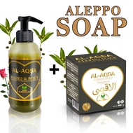AL-AQSA Sabun Aleppo & Shower Gel 3 Variasi Premium Dengan Minyak Zaitun Laurel & Wangian Oud Amber