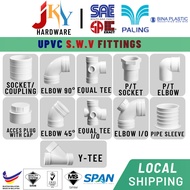 1-1/4 1-1/2 36mm/43mm UPVC Fitting Sweep Bend PT Elbow Socket Straight Coupling I/O Y Tee Pipe Sleev