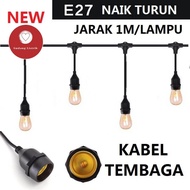 Fitting Lampu Gantung Outdoor 10 Meter 20 Fiting / Waterproof / 10 Meter 10 Fitting LAMPU GANTUNG CA