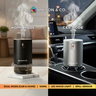 Maison & Co. Waterless Aroma Nebulizer | DUAL MODE | Pure Essential Oil Diffuser Car Scent Freshener
