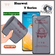 Ceramic Privacy Matte Huawei Y6P Y7 Y7A Y7P Y9 Y9S Pro Prime Gaming Anti Spy Tempered Glass