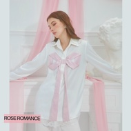 [พร้อมจัดส่ง]ROSE LACE BOW SHIRT WHITE เสื้อโบว์