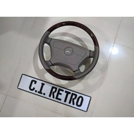 GREY W140 R129 W124 W210 W202 WALNUT HALF-WOOD STEERING WHEEL  MERCEDES BENZ
