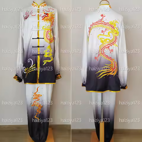 Embroidered dragon Tai chi clothes Taiji costume Kungfu uniform Wushu suit garment for men women gir