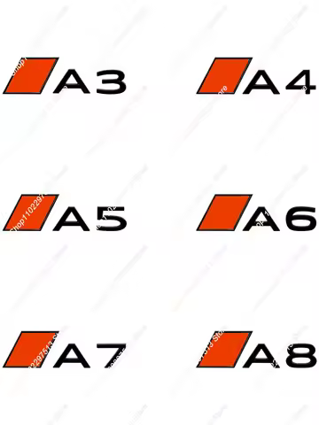 New Font Style 3D Glossy Black Orange Block Emblem Decal For A3 A4 A5 A6 A7 A8 Series Car Fender Rea
