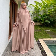 Nazella Set Abaya Spandex by Jesi Achmad Kaftan Gamis Dress Batwing Muslim Women Simple Elegant for 