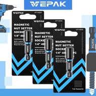 VEPAK Magnetic Hex Nut Drivers 6/8/10mm 1/4" Shank Strong Magnet High Torque Drill Socket Bit VP1480