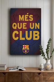 Hiasan Dingding Poster Kayu MDF Barcelona Fc Hiasan Dinding Ruang Tamu Kamar Walldecor Dekorasi