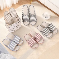 Home Shoes Soft Striped Ya Slippers Cotton Home Shoes Sandals Slippers Ladies